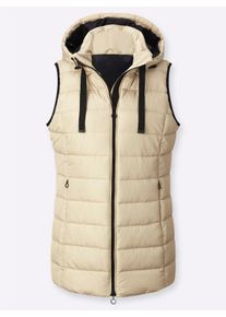 Damen Steppweste mit abzippbarer Kapuze in sand ,Gr&ouml;&szlig;e 40, WITT, 100% Polyester