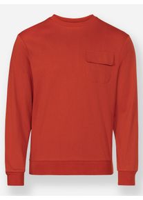 Catamaran Heren Shirt met lange mouwen en borstzak met klittenbandsluiting in roestrood ,maat 44/46, Witt, 100% Katoen