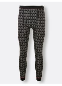 Heren Broek, lang in zwart geprint ,maat 5, Witt, 80% Katoen, 20% Polyester