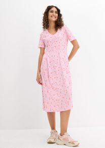 Abito midi di jersey in cotone, rosa, Taglia 50/52 (L), bonprix