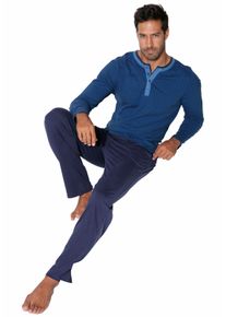 AUTHENTIC LE JOGGER Herren Pyjama in blau-gestreift-marine ,Größe 44/46, Witt, 100% Baumwolle