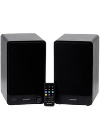 1 Paar Sharp CP-SS30 Regallautsprecher 2-Wege-Aktivlautsprecher 60 Watt Bluetooth schwarz
