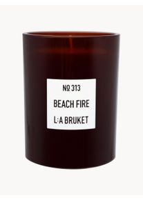 L:A BRUKET Świeca zapachowa Beach Fire (gaïac, wędzone drewno) Brązowy Szkło Ø 8 x W 11 cm