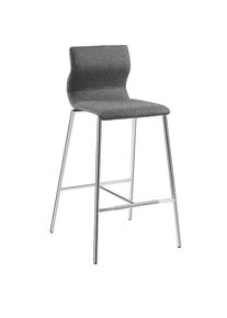 Barkruk EVORA, met bekleding, stoelframe verchroomd, antraciet