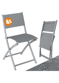 Casaria Gartenstuhl 4er-Set Grau