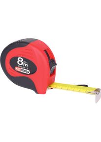 KS Tools Meetlint met vastzetter, zwart / rood, lengte = 8 m, bandbreedte = 25 mm