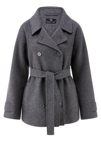 Peter Hahn - Trenchjacke, grau, Gr. 38, Wolle