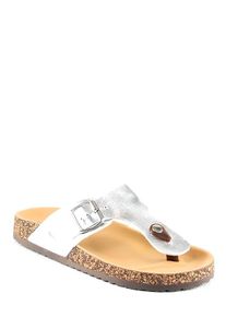 C´M Teenslippers zilverkleurig - 65% | Maat: 38 |