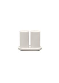 Blomus PILAR salt & pepper shakers, Moonbeam, ceramic, design by Nina Thöming, dishwasher-safe, matte & glossy, set, beige