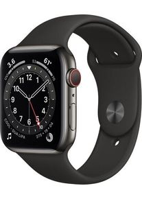 Apple Watch Series 6 Acciaio inossidabile 44 mm (2020) | grafite | Cinturino Sport nero