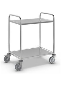 Kongamek Carrito de servicio de acero inoxidable, L x A x H 910 x 590 x 965 mm, con 2 pisos
