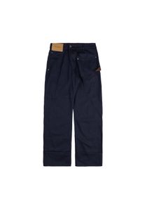 JW Anderson Turn Up Twisted Workwear Jeans, Blue / Red