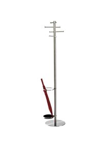 Garderobenständer, 8 Haken, Edelstahl