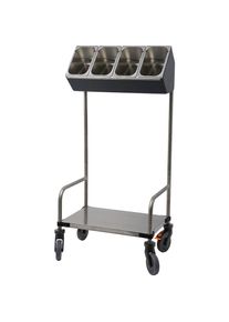 Carrello per vassoi e posate in acciaio inox - kaiserkraft