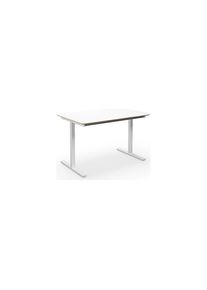 Multifunctionele tafel DUO-T Trend, recht blad, afgeronde hoeken, diepte 800 mm, breedte 1200 mm, wit, wit