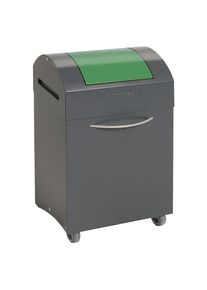Recipiente para separar materiales, con extinción de llamas, A x P 380 x 320 mm, capacidad 45 l, boca de llenado en verde tráfico