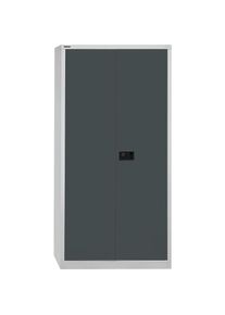 Bisley Armario de puertas batientes UNIVERSAL, H x A x P 1950 x 914 x 400 mm, con módulo guardarropa, gris luminoso / antracita