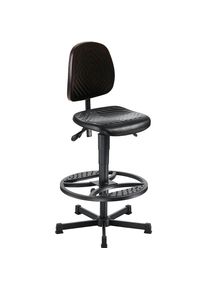 meychair Werkdraaistoel, bekleding met PU-schuim, gasveer-hoogteverstelling, met voetglijders en voetring, hoogteverstelling 570 - 820 mm