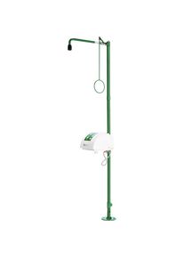 Nooddouche voor het hele lichaam ClassicLine, vrijstaand met nood-oogdouche, opvangbak en afdekking, groen/zwart