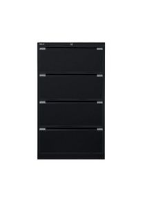 Hängeregistraturschrank, 2-bahnig, 4 Schübe, DIN A4, tiefschwarz Bisley