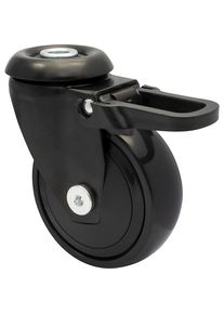 Wagner Meubelwiel 3C-serie, wielbreedte 23 mm, VE = 4 stuks, Ø 75 mm, zwenkwiel met totale vastzetter
