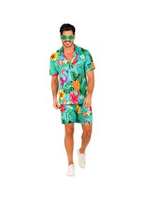 Widmann Ensemble de mode d'&eacute;t&eacute; flamant rose pour hommes chemise/shorts