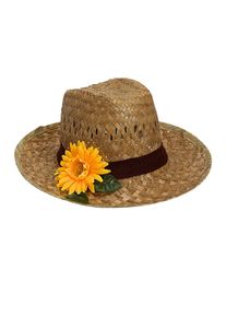 Widmann Farmerhut mit Sonnenblume aus Stroh beige