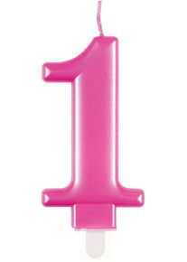 Auswahl Zahlenkerze Pink Metallic Zahl 0-9