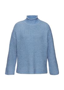 Buffalo Dames Trui met opstaande kraag in blauw gemêleerd ,maat 32/34, Witt, 64% Polyester, 23% Polyacryl, 10% Polyamide, 3% Wol
