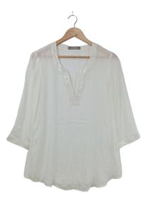 Hallhuber Donna Blusa trasparente Donna, Taglia 36, bianco