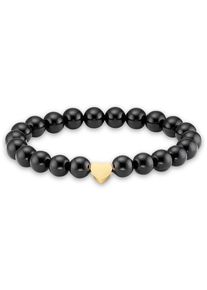Firetti Armband »Herz mit Kugeln aus Edelstein«, Made in Germany - mit Onyx oder Tigerauge