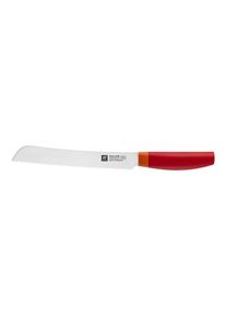 Zwilling Now S Couteau à pain 20 cm, Rouge, Tranchant en dents de scie