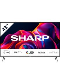 Sharp , QLED-Fernseher »4T-C43GMx«, 4K Ultra HD, Smart-TV, 3.840 x 2.160 px Auflösung , schwarz , Mini Composite/CVBS + Audio-Eingang, Bluetooth,...