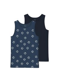 name it , Unterhemd »NKMTANK TOP 2P DARK DENIM FOOTBALL NOOS« , Dark Denim , 158 (164) , 158 (164) , Unterwäsche von name it für Jungen