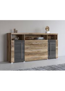 Inosign , Sideboard »Roger, Breite 182cm, stilvolle Schrank, 2 Holztüren 3 Schubladen«, Kommode mit viel Stauraum, Einlegeböden verstellbar , satin...