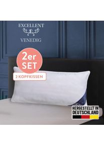 EXCELLENT , 3-Kammer-Kopfkissen »Kopfkissen "Venedig" Kissen mit Feder und Daunen Füllung. Kuschelig weiches Kopfkissen.«, Füllung: 100% Daunen...