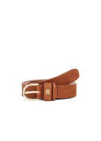 Tommy Hilfiger, Damen, Lederg&uuml;rtel &raquo;ESSENTIAL EFFORTLESS NUBUCK&laquo; 3, 5 cm, samtartig, leicht angeraut, Rich Walnut, Rich Walnut, G&uuml;rtel von Tommy 