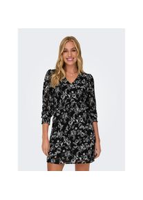 Only , Minikleid »ONLVANESSA L/S SHORT DRESS CS PTM« Sommerkleid , Black AOP:FLORA FLOWER , N-Gr , M (38) -N-Gr , M (38) , Pflegeleichtes...