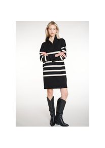 Haily's HaILY’S , Strickkleid »SH V DR Ze44a« , black/cream stripe , N-Gr , XXL (44) -N-Gr , XXL (44) , Sommerkleid mit V-Ausschnitt: betont feminin und...