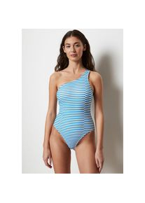 Marc O'Polo Marc O'Polo , Badeanzug, One Shoulder, Streifen, schnelltrocknend , blue-white , N-Gr , S -N-Gr , S , Badeanzug von Marc O'Polo