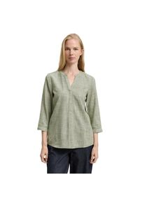 Tom Tailor , Damen , Klassische Bluse mit geschlitztem Rundhalsausschnitt , deep ivy green , 44 , 44 , Bluse von Tom Tailor