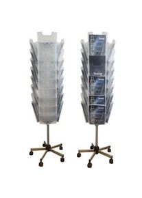 Tecnostyl, Portariviste girevole da terra Carousel Stacker, 24 vaschette A4