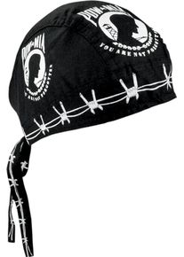 Zan Headgear Flydanna POW-MIA, bandana , color: Black/White , size: One Size