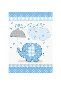 UNIQUE Carte d'invitation fête bébé éléphant bleu azur 8 pièces