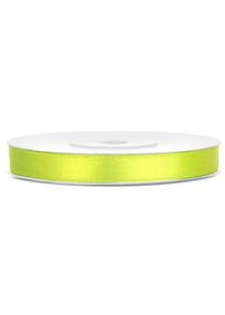 partydeco 25m satin ribbon neon green 6mm wide