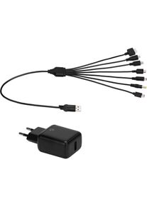 Egogear Ladekabel 7in1 Playstation, XBOX, Switch u.a. 1.5m (3DS, PS4, 2DS, PS Vita, PS3, PSP, NDS), Gaming Controller Zubehör, Schwarz