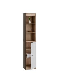 Casaria Hoge Kast Badkamer Bruin/Wit 170x34x26cm
