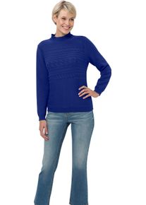 Damska Pulóver so stojačikom s vrkočovým vzorom Kráľovská modrá veľkosť 56