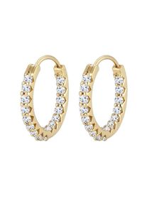 Elli Premium Dames Oorbellen goud / wit One Size
