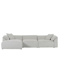 CARRYHOME Ecksofa , Creme , Textil , Füllung: Polyester,Polyester , Ottomane links, L-Form , 323x180 cm , Stoffauswahl, seitenverkehrt erhältlich,